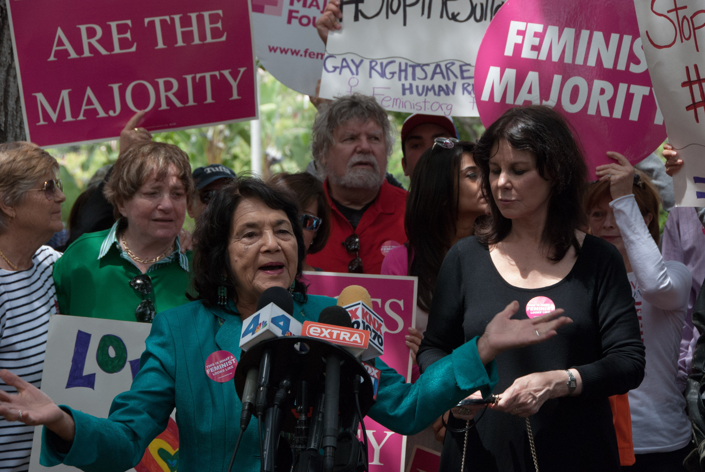 Photos Feminists Rally Across From The Beverly Hills Hotel To